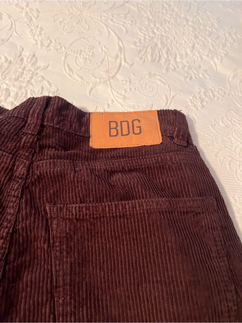 BDG Wide Leg Corduroy Pants in Deep Burgundy/Brown - Picture 4 of 9